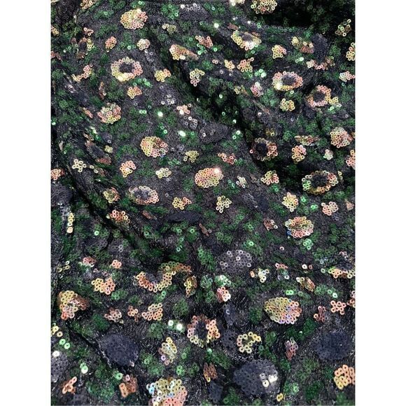 Aura Beyond Fiercer navy blue sequin long sleeve side slit midi dress M - Picture 15 of 16